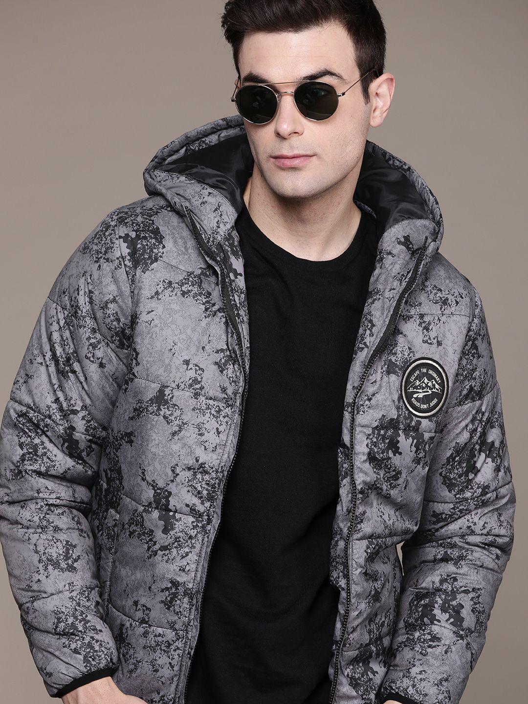 the roadster lifestyle co. printed hooded padded jacket