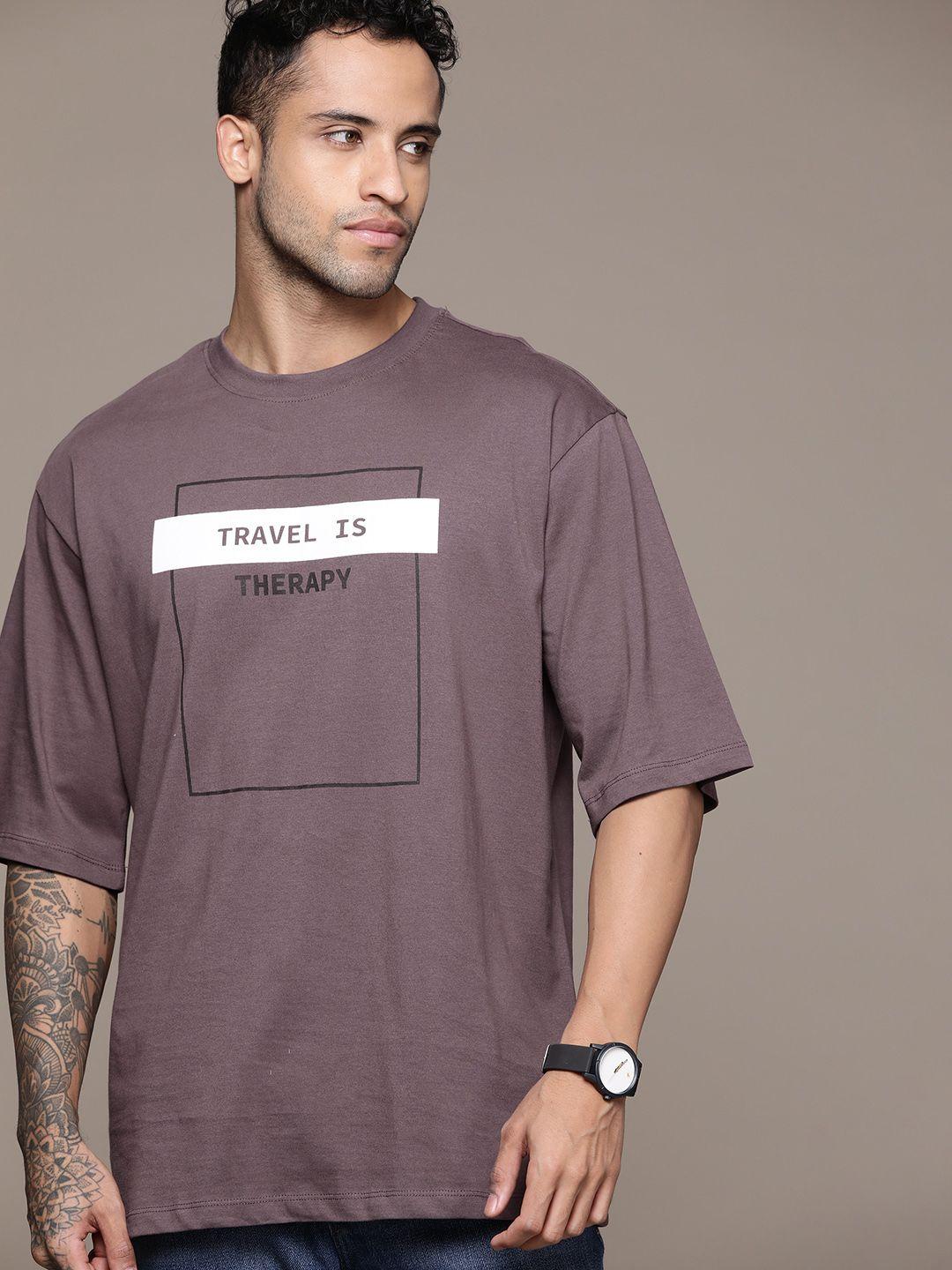 the roadster lifestyle co. printed pure cotton oversized t-shirt