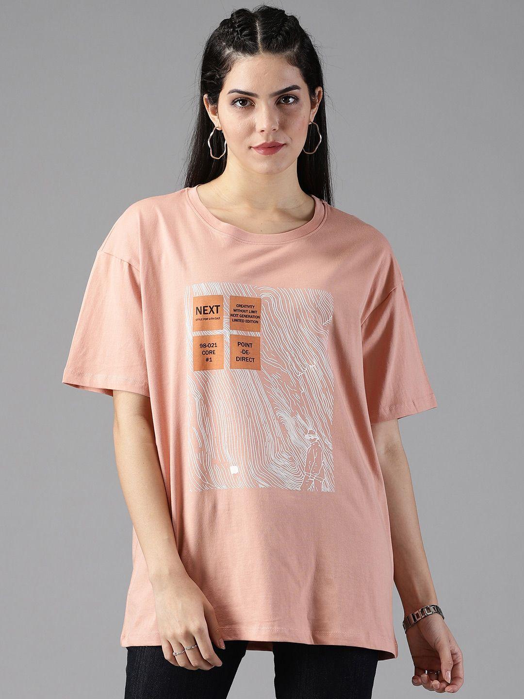 the roadster lifestyle co. printed pure cotton oversized t-shirt