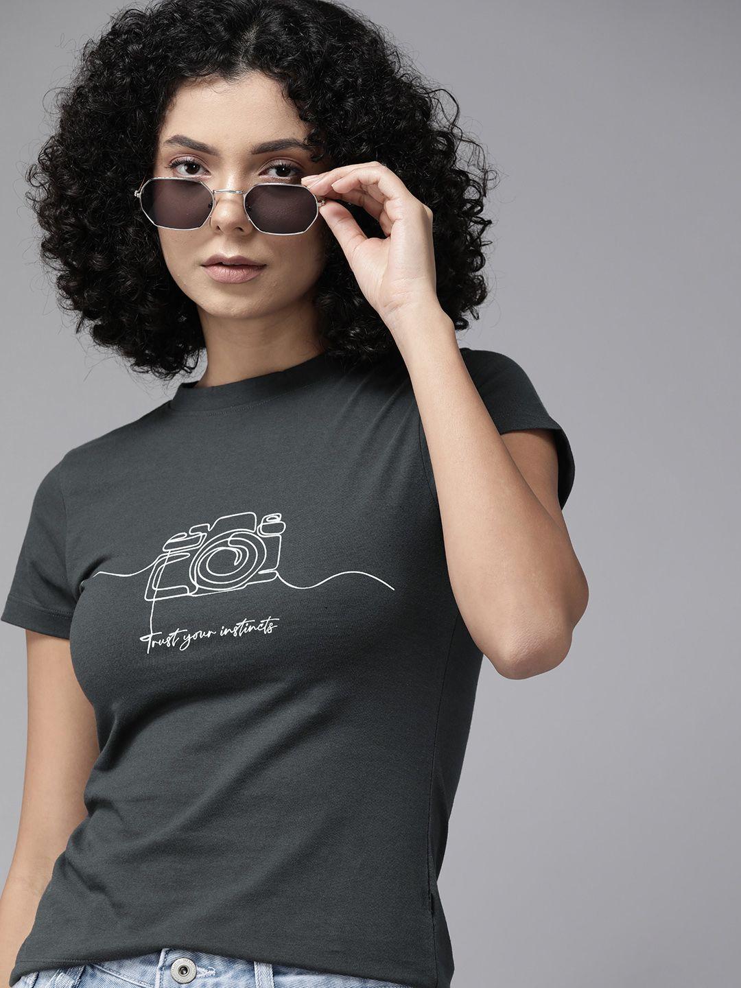 the roadster lifestyle co. printed slim fit t-shirt