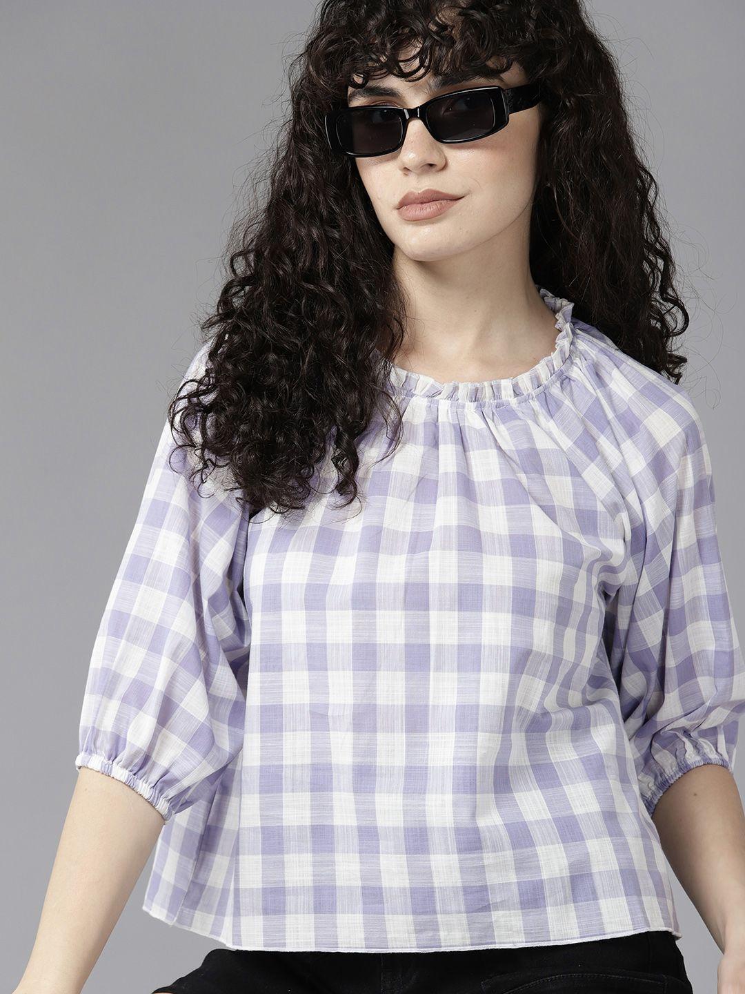 the roadster lifestyle co. pure cotton checked regular top