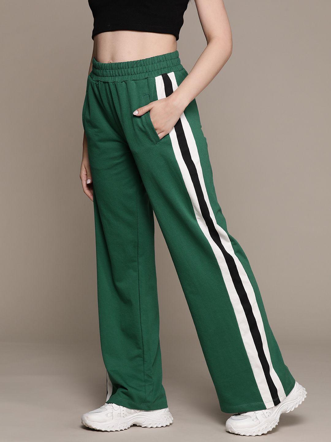 the roadster lifestyle co. re/lax women side striped wide leg track pants