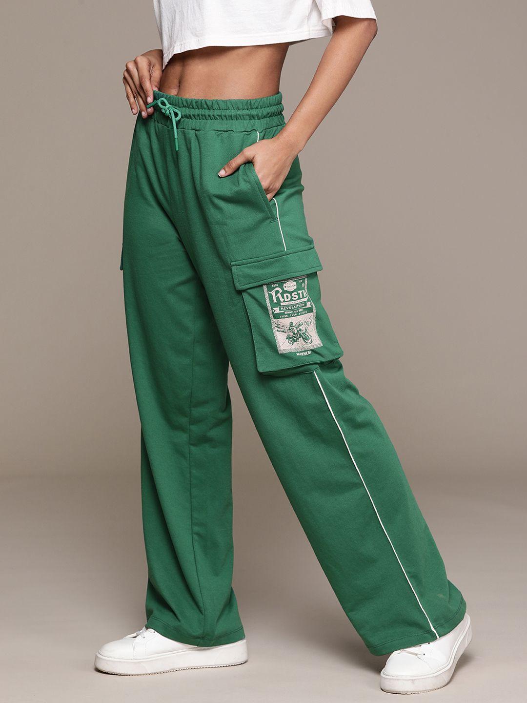 the roadster lifestyle co. re/lax women solid baggy track pants
