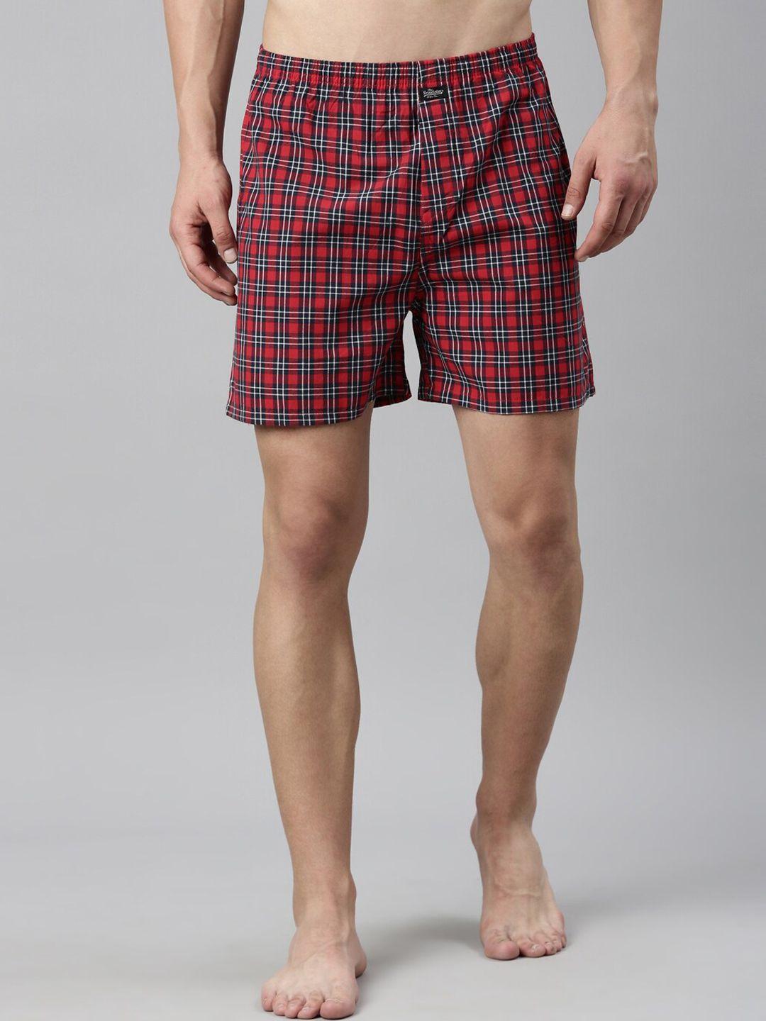 the roadster lifestyle co. red chekced pure cotton boxers