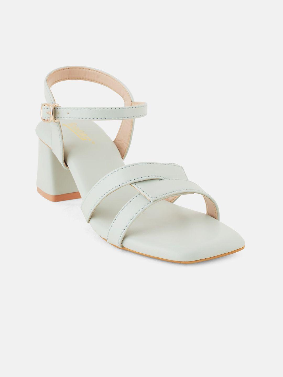 the roadster lifestyle co. sea green open toe block heels