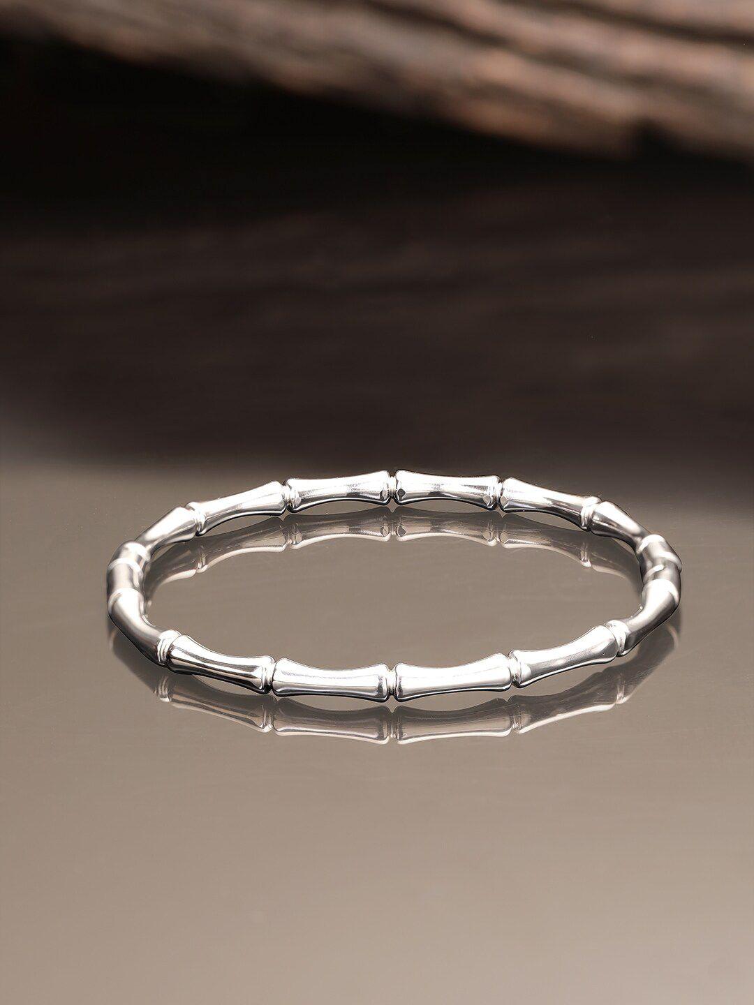 the roadster lifestyle co. silver toned rhodium plated waterproof kada bracelet