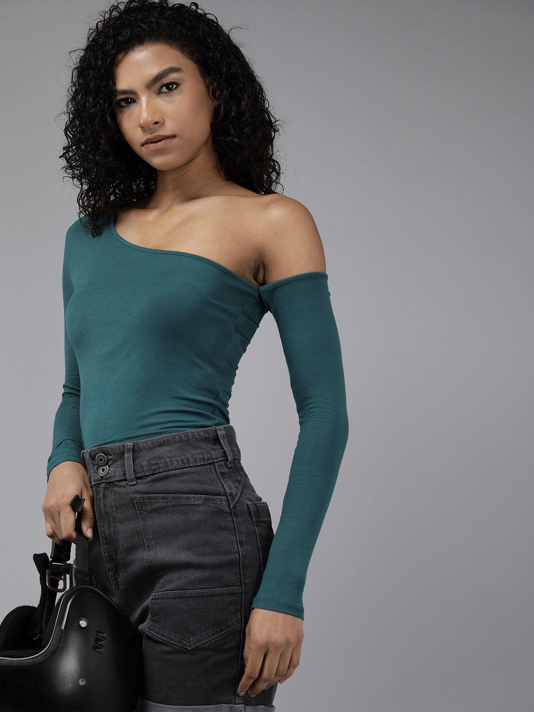 the roadster lifestyle co. solid one shoulder fitted top