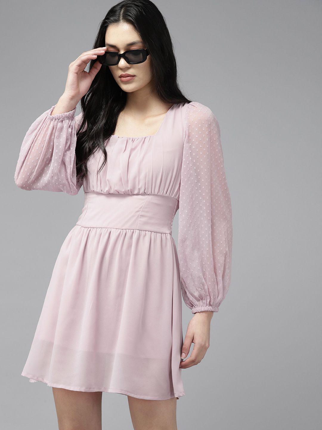 the roadster lifestyle co. square neck smocked fit and flare dress