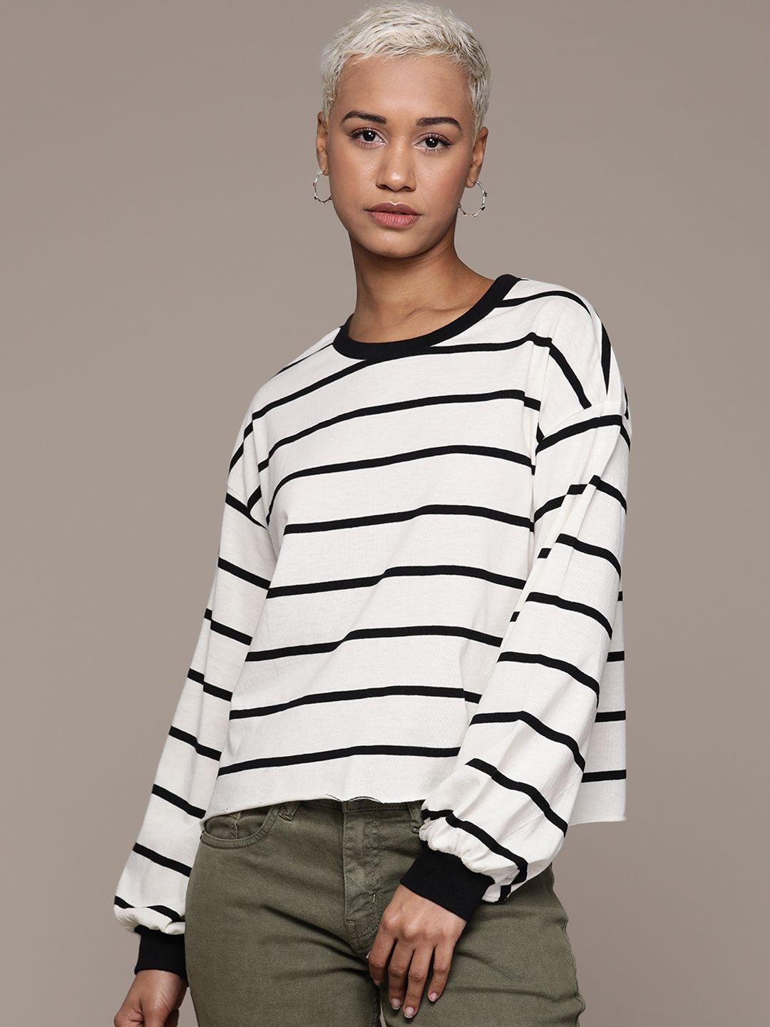 the roadster lifestyle co. striped drop-shoulder sleeves t-shirt