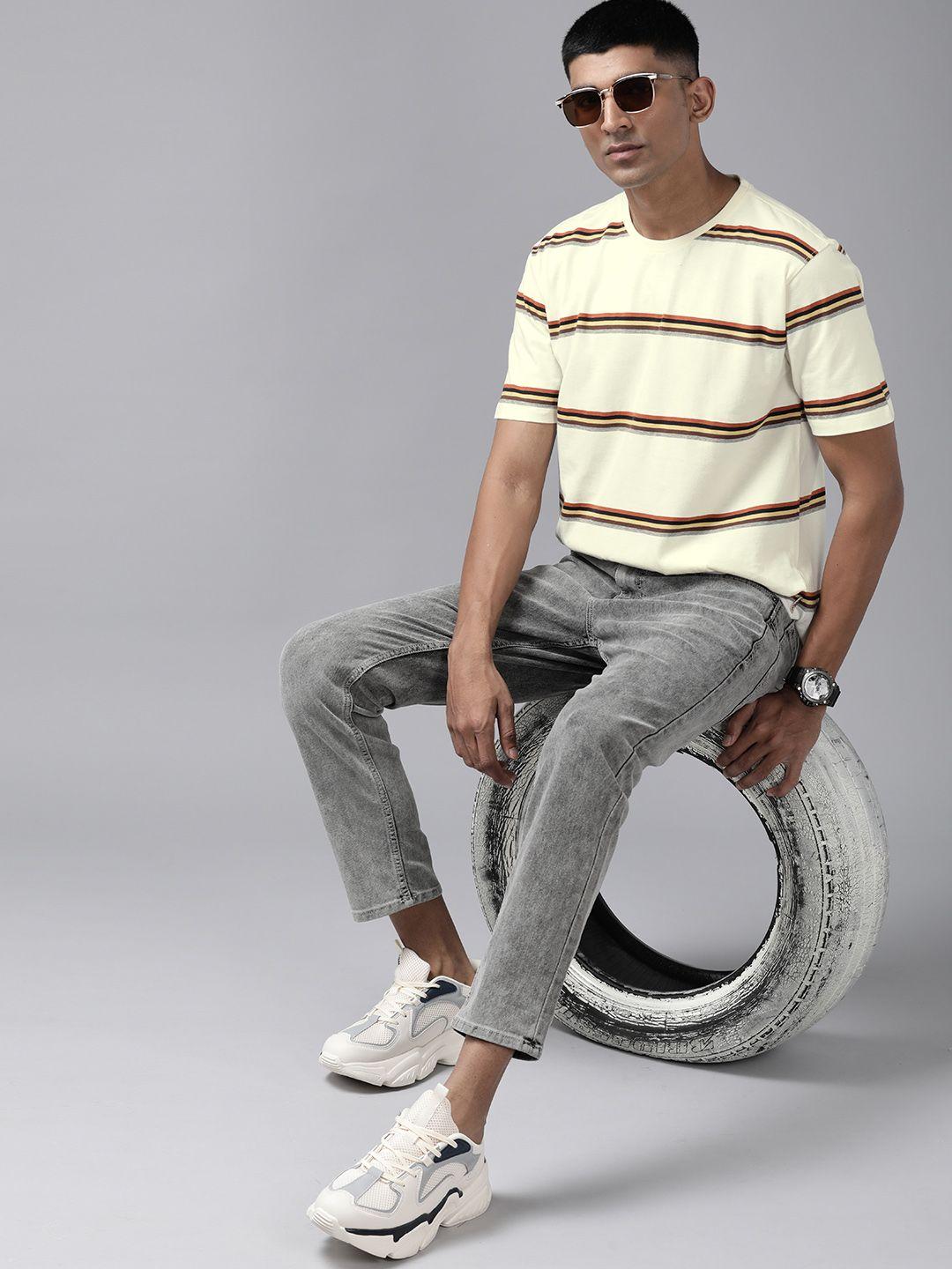 the roadster lifestyle co. striped pure cotton boxy t-shirt