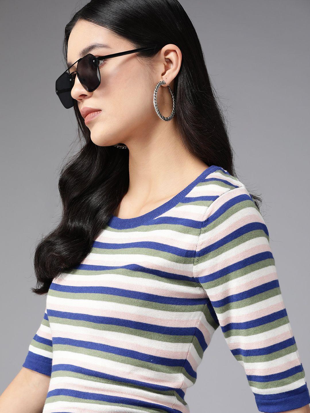 the roadster lifestyle co. striped pure cotton fitted top