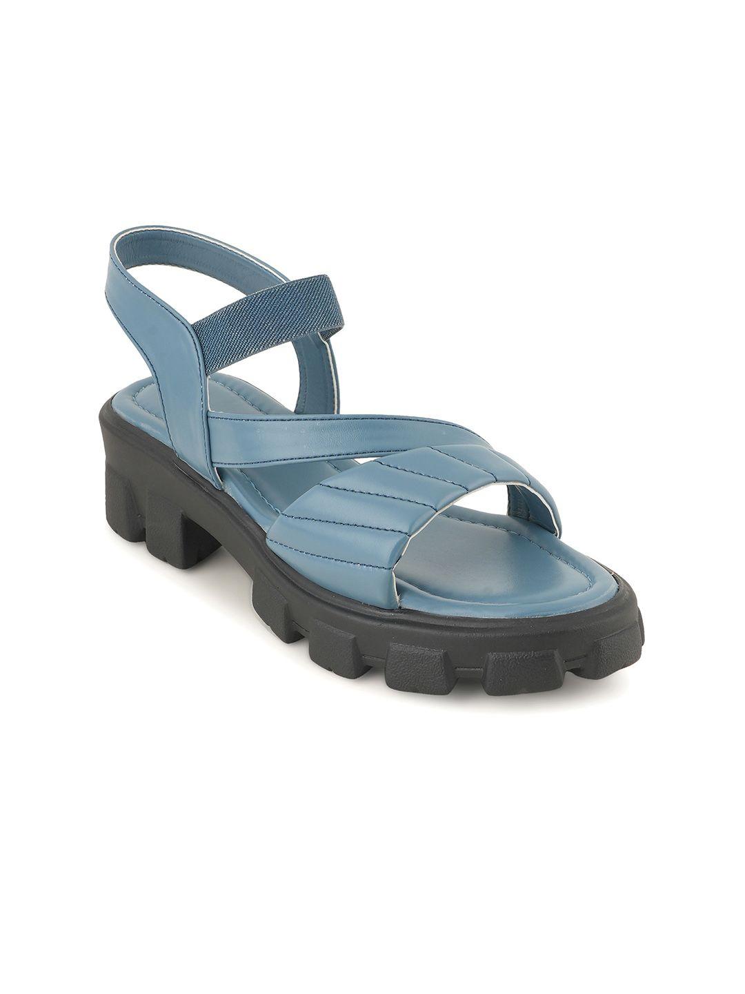 the roadster lifestyle co. teal blue textured platform heels with backstrap