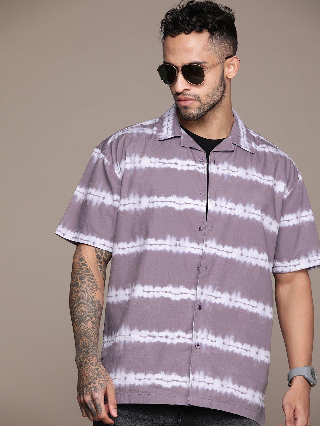 the roadster lifestyle co. tie & dye pure cotton relaxed fit shirt