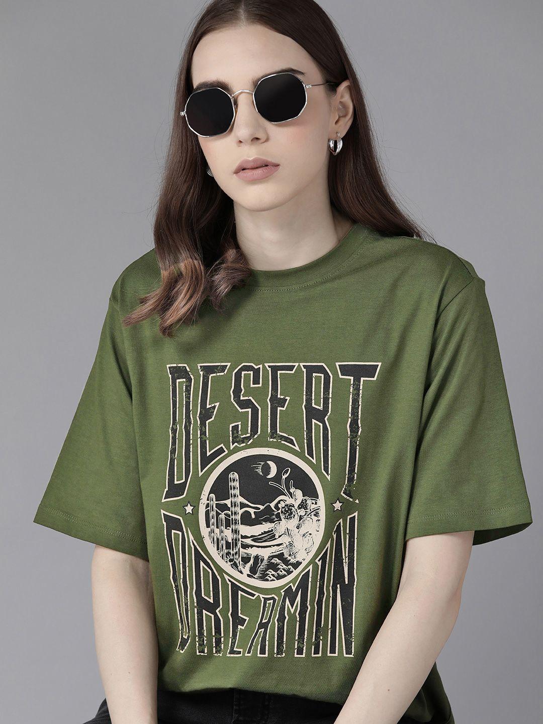 the roadster lifestyle co. typography printed drop-shoulder sleeves longline t-shirt