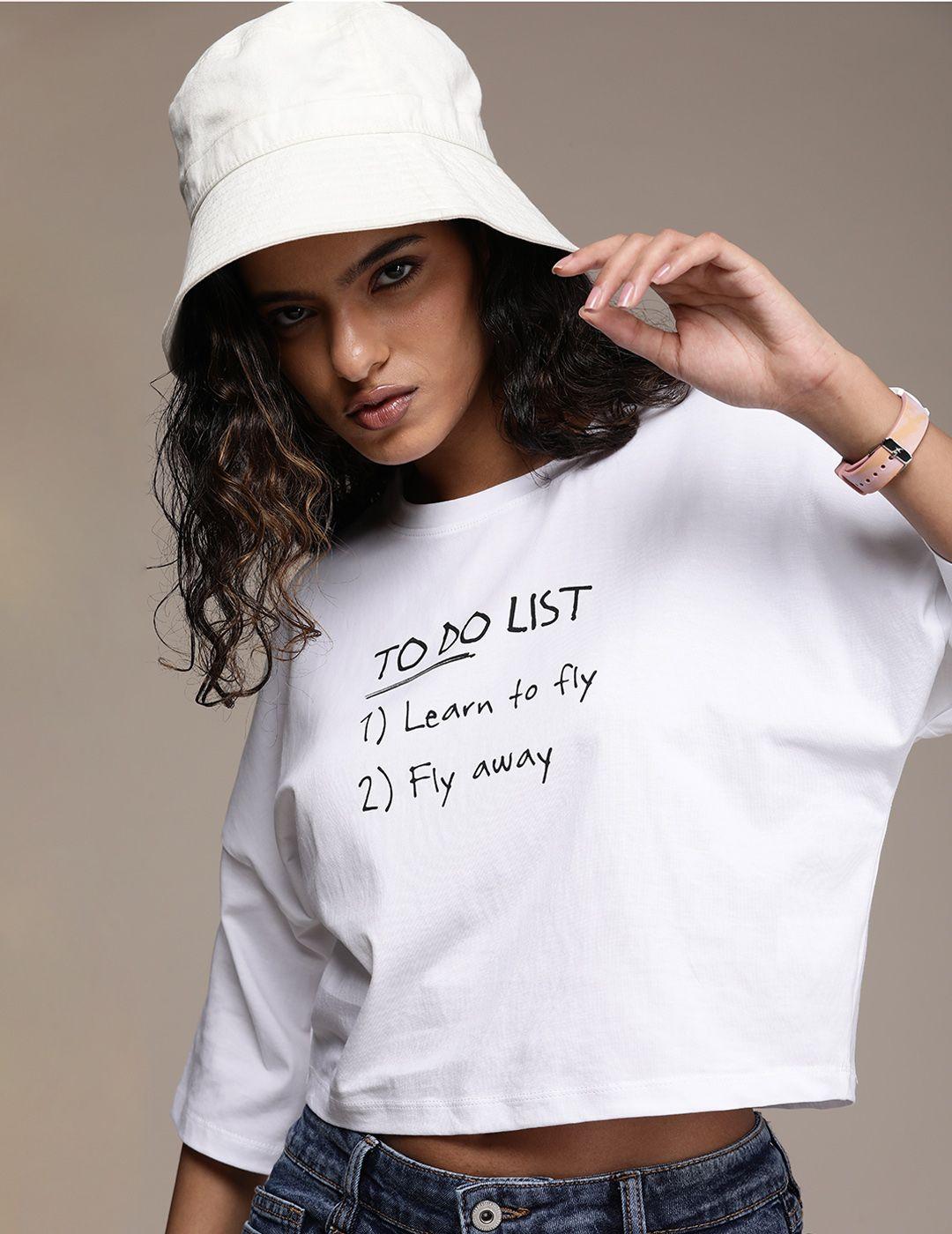 the roadster lifestyle co. typography printed drop-shoulder sleeves t-shirt
