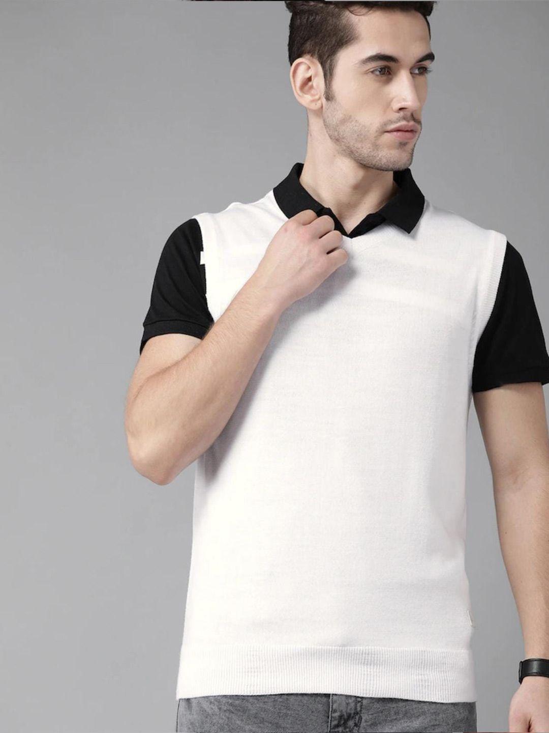 the roadster lifestyle co. white sleeveless acrylic sweater vest
