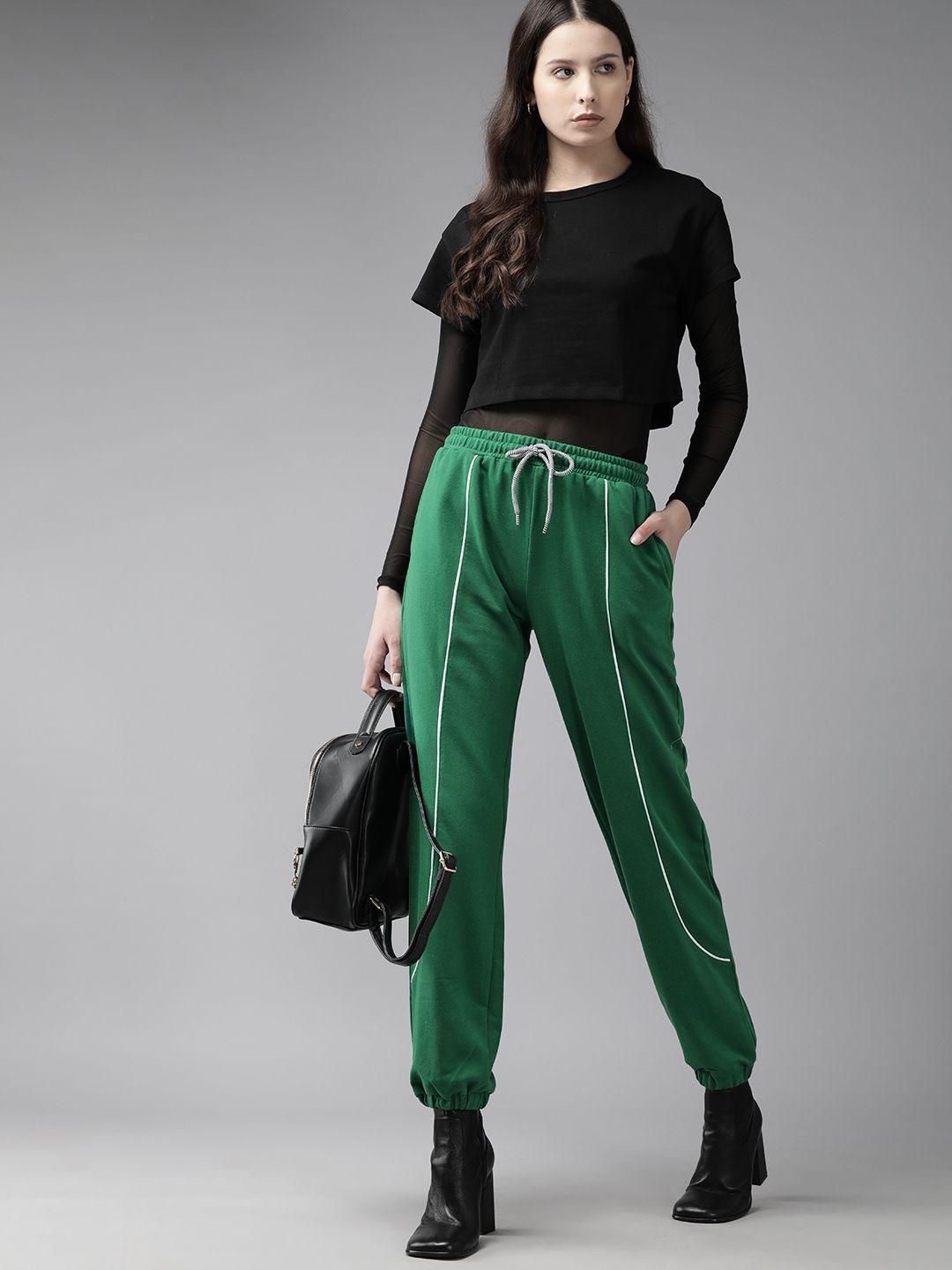 the roadster lifestyle co. women contrast piping joggers