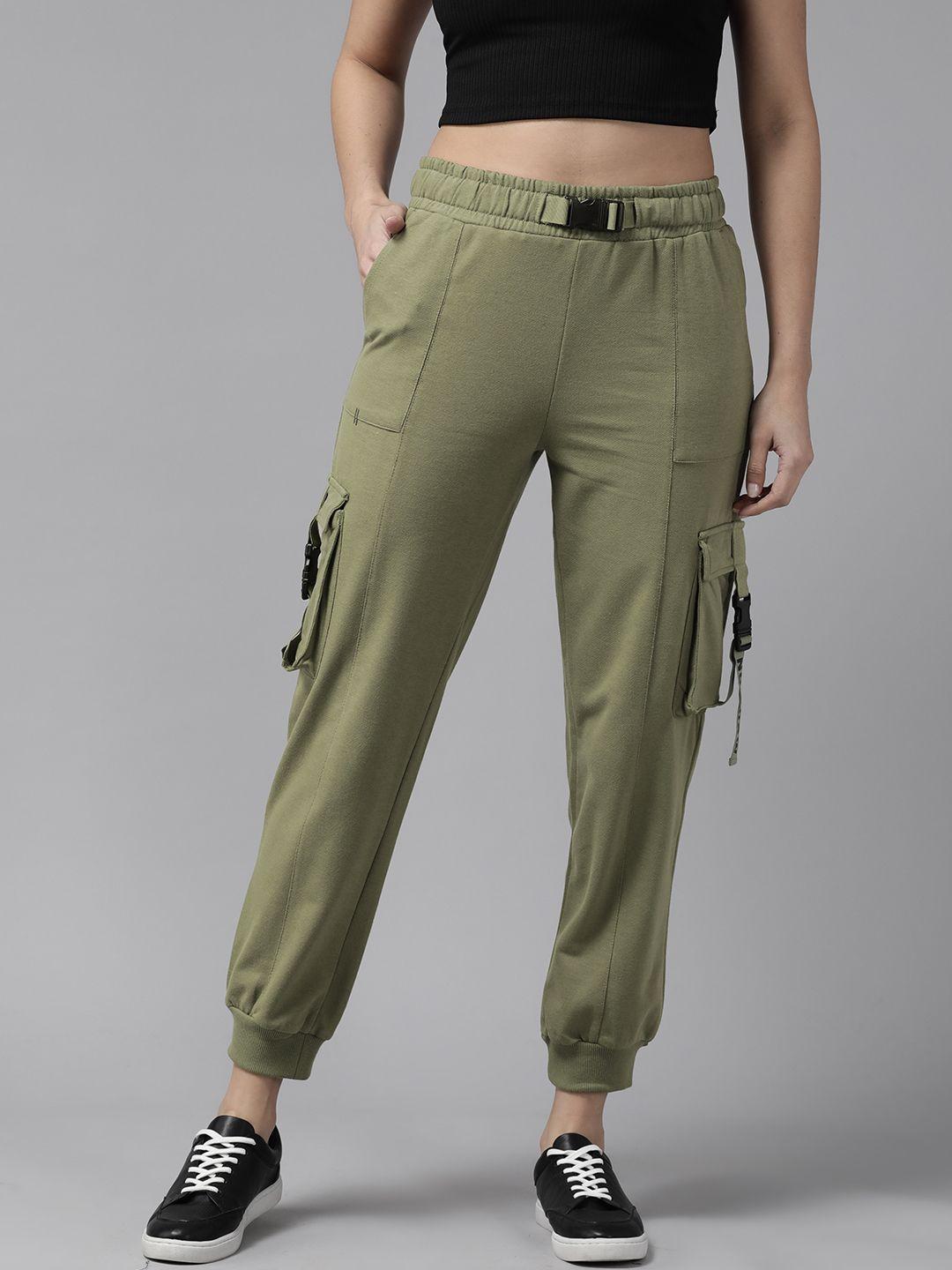 the roadster lifestyle co. women high waist cargo joggers