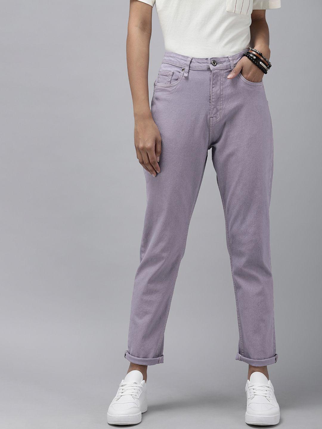 the roadster lifestyle co. women lavender boyfriend jeans