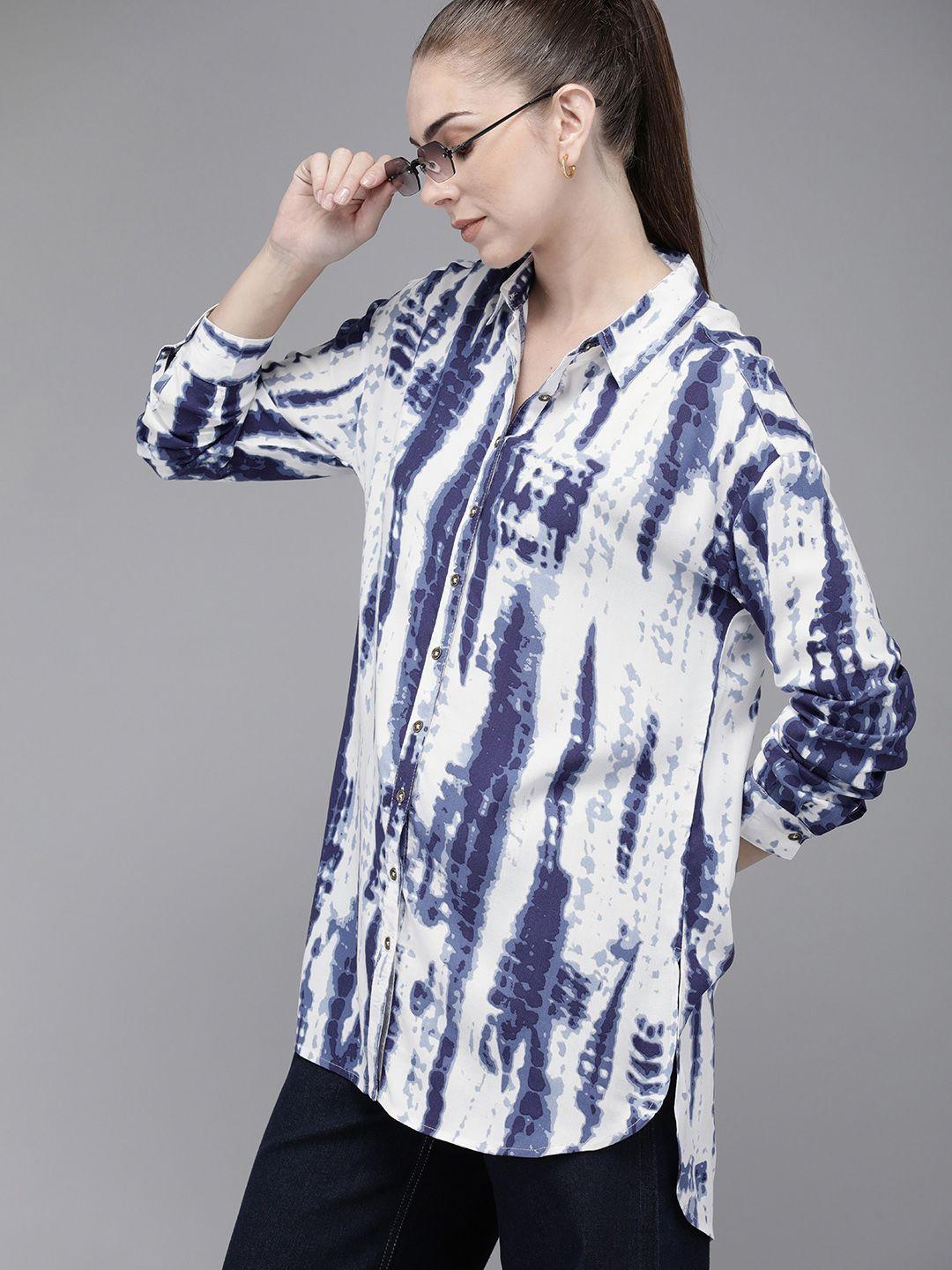 the roadster lifestyle co. women opaque printed casual shirt