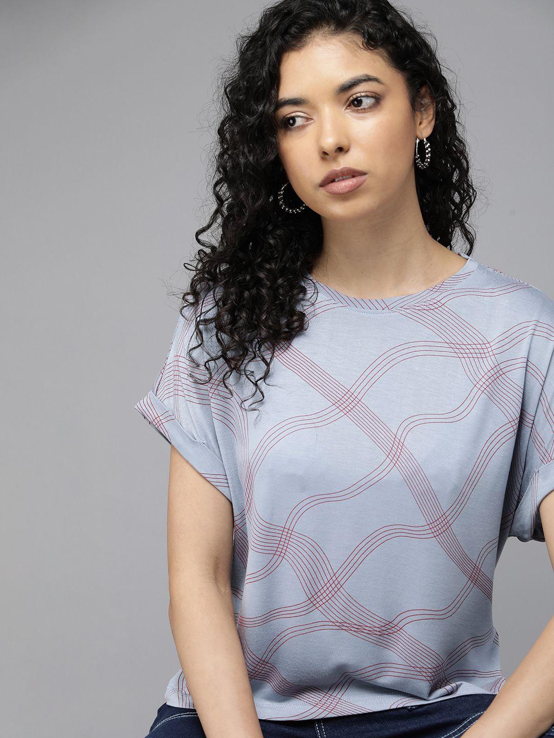 the roadster lifestyle co. women printed extended sleeves t-shirt