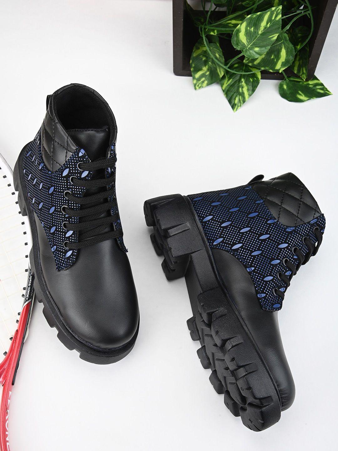 the roadster lifestyle co. women printed heeled mid-top regular boots