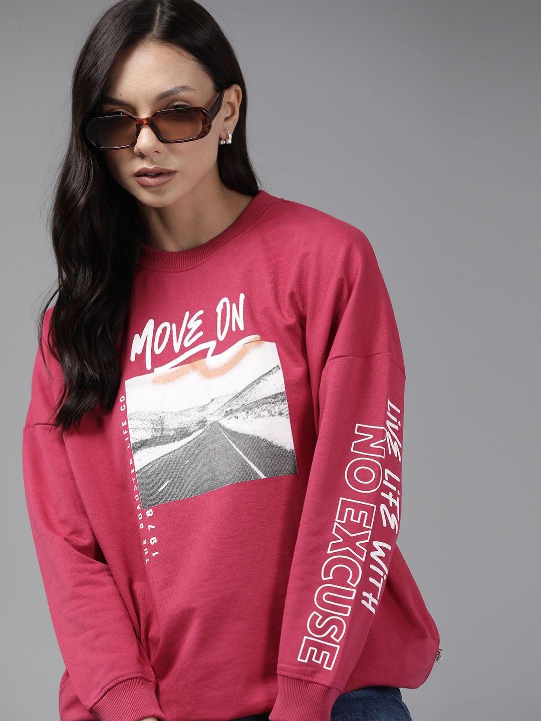 the roadster lifestyle co. women printed sweatshirt