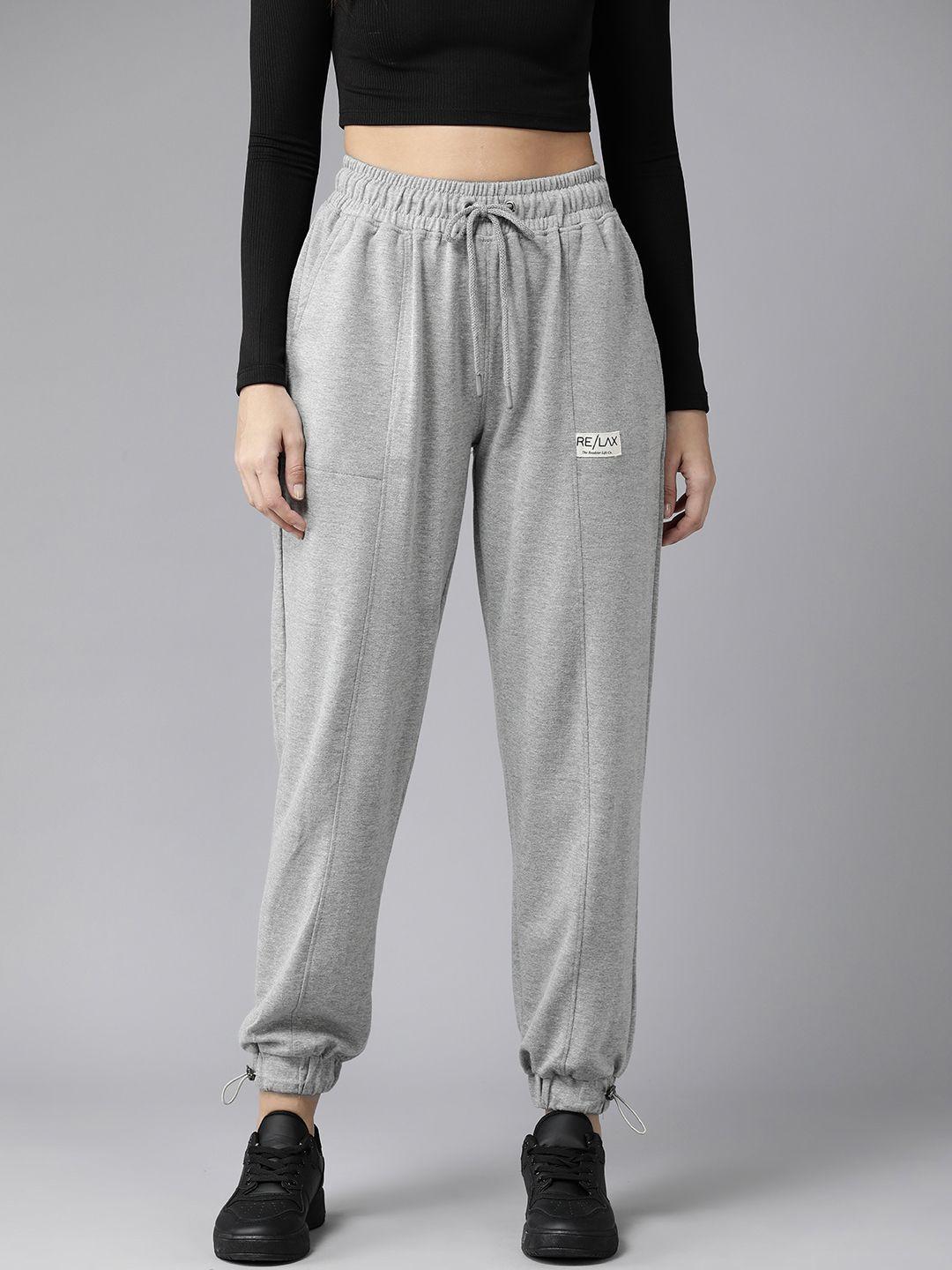 the roadster lifestyle co. women regular fit joggers with toggle hem