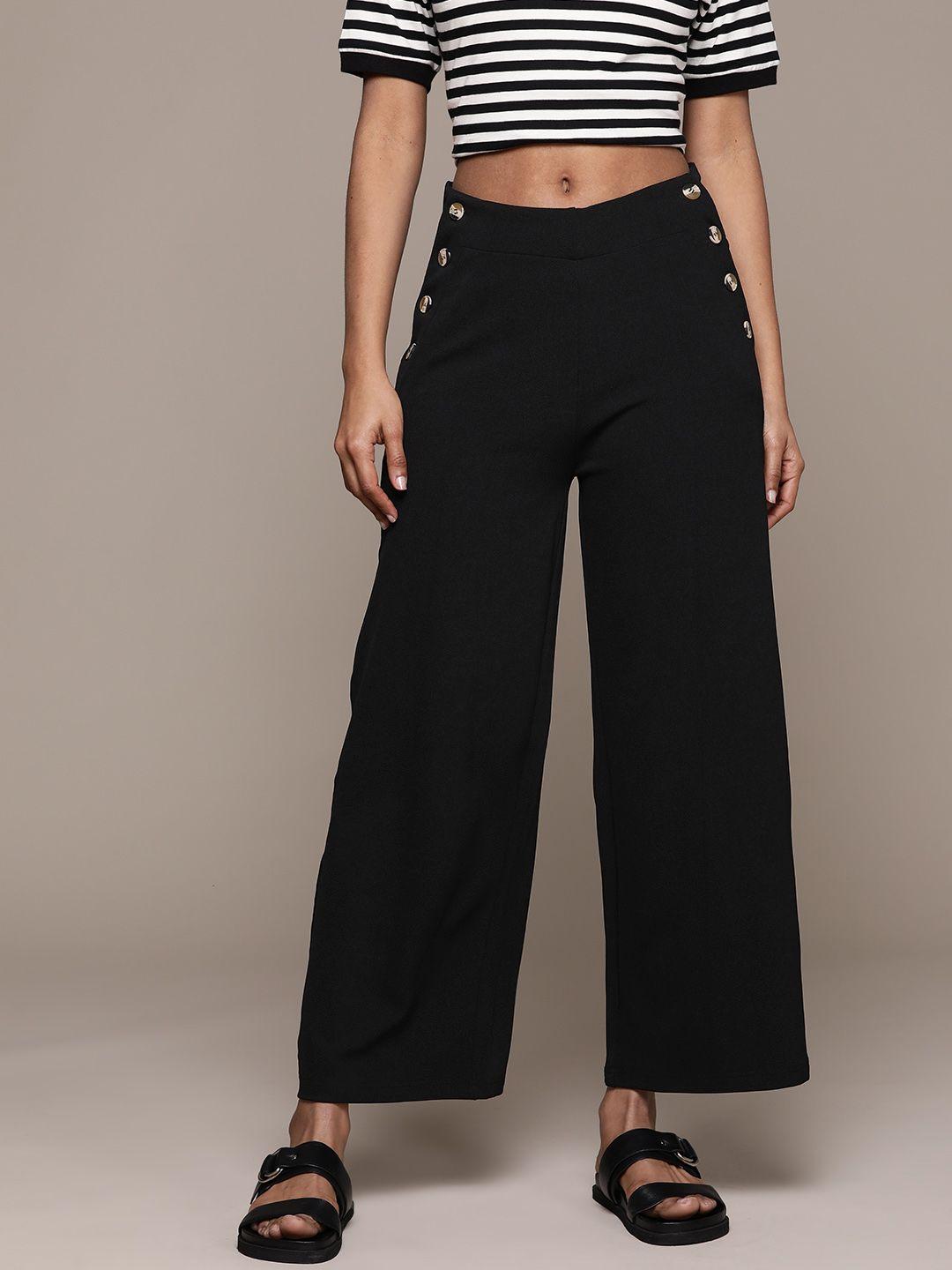 the roadster lifestyle co. women straight fit cropped trousers