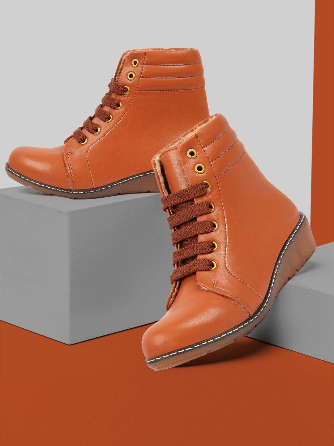 the roadster lifestyle co. women tan brown mid-top regular boots