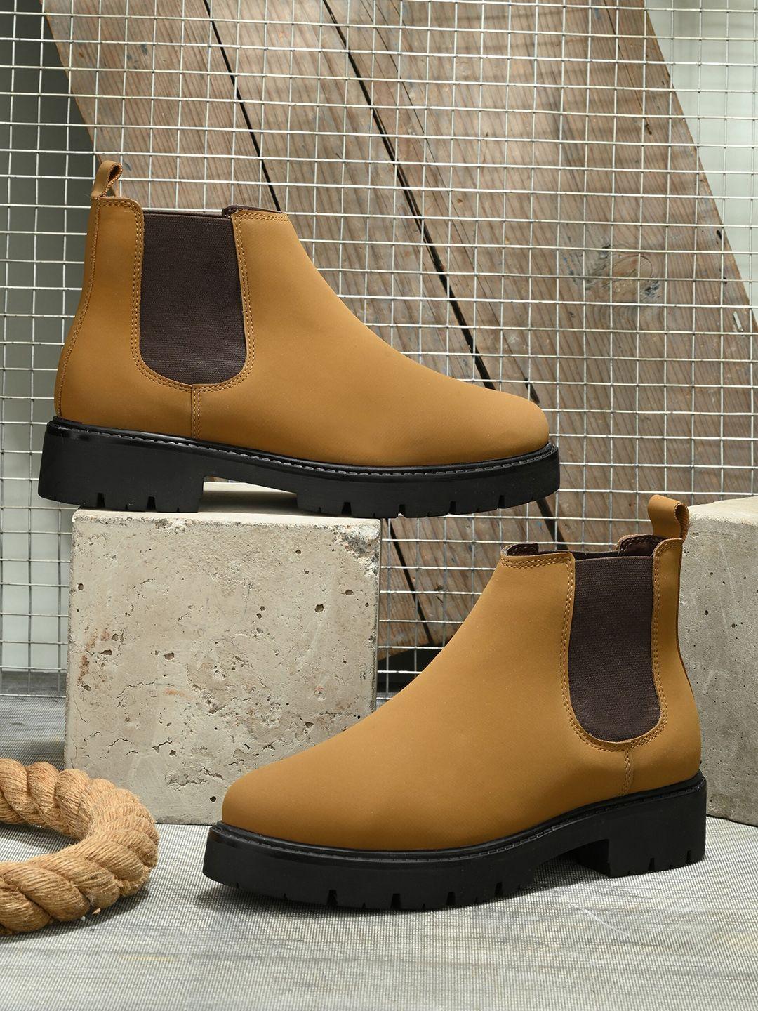 the roadster lifestyle co. women textured heeled mid-top regular boots