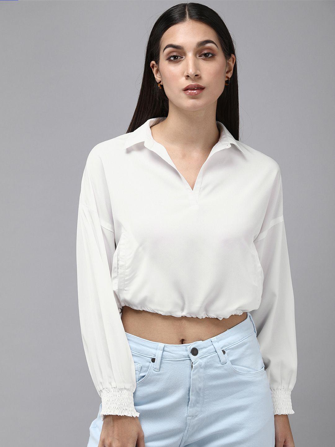 the roadster lifestyle co. women white  solid casual shirt