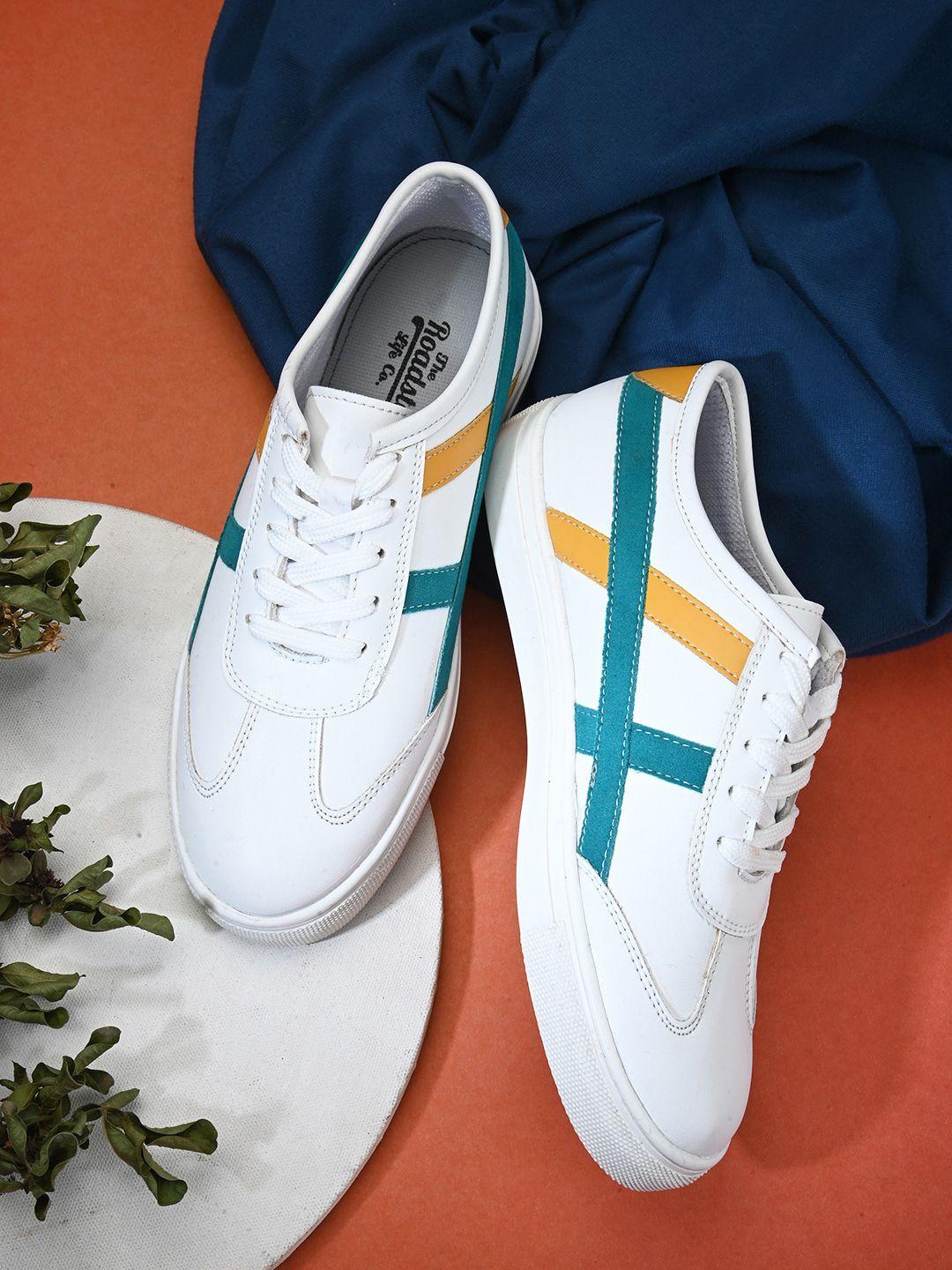 the roadster lifestyle co. women white colourblocked lightweight sneakers