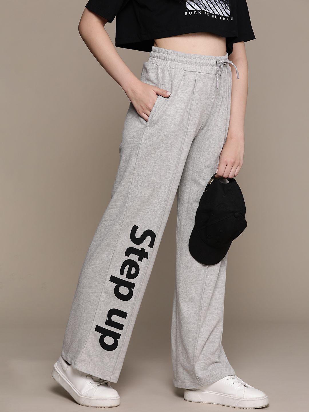 the roadster lifestyle co. women wide leg printed track pants