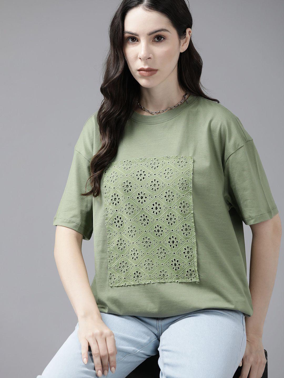 the roadster lifestyle co.schiffli embroidered cotton top