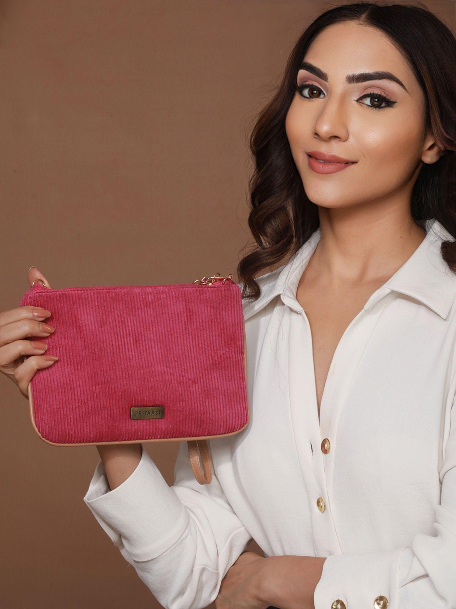 the ruling solid pink utility zipper pouch (s)