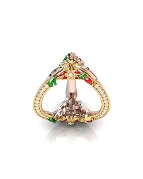 the ryanna 18 kt trinity diamond-studded ring