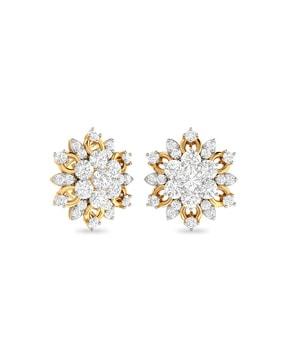 the saacha 18 kt yellow gold diamond stud earrings