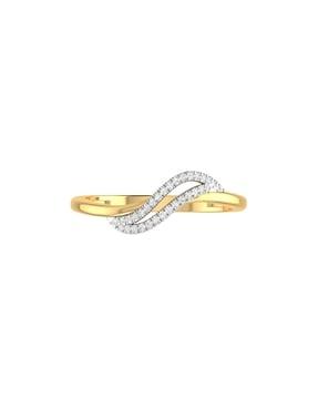 the saacha 18 kt yellow gold diamond-studded ring