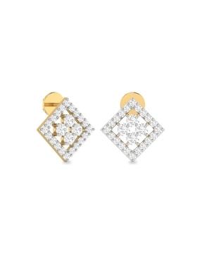 the shanny diamond yellow gold stud earrings