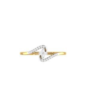 the shari 18 kt yellow gold diamond-studded ring