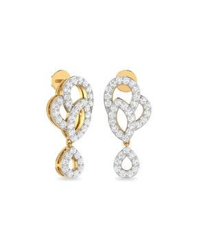 the shimah dual-toned diamond stud earrings