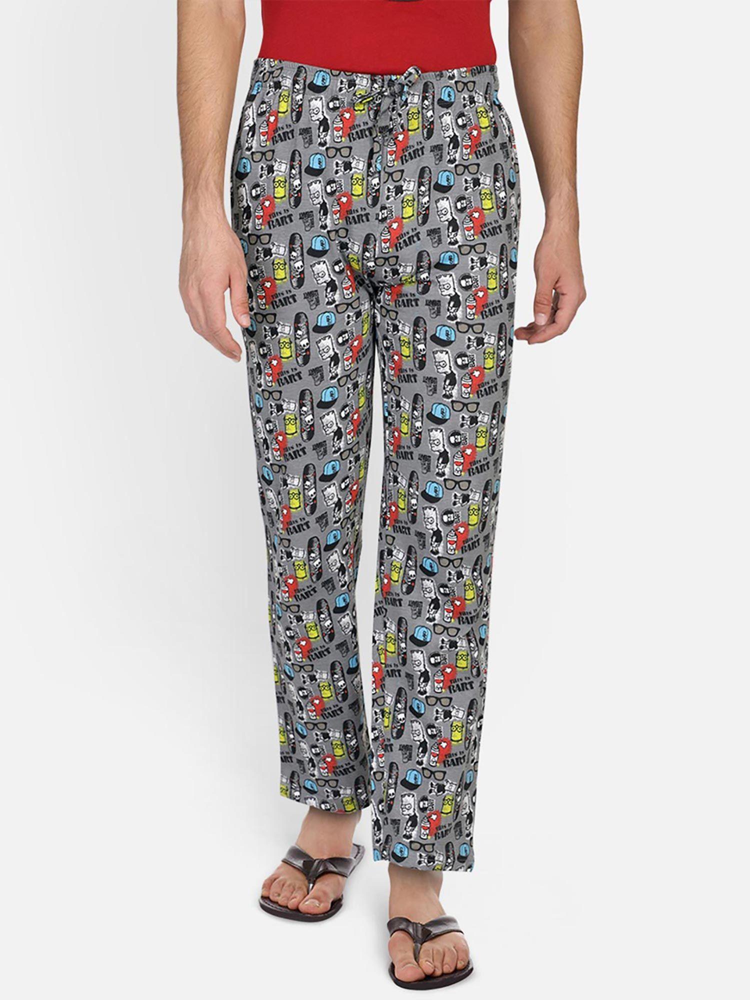 the simpsons featured grey trackpant for men