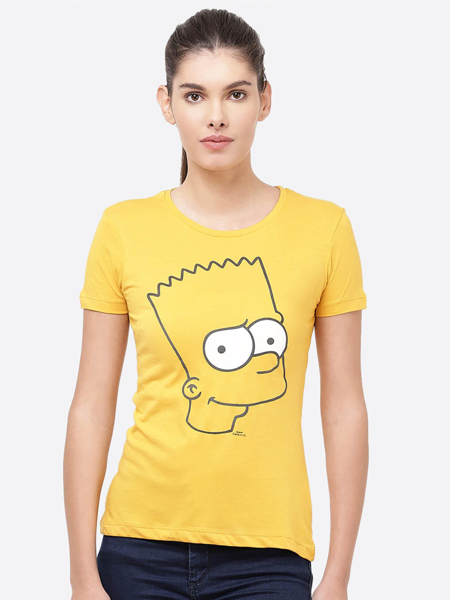 the simpsons featured yellow t-shirt for women