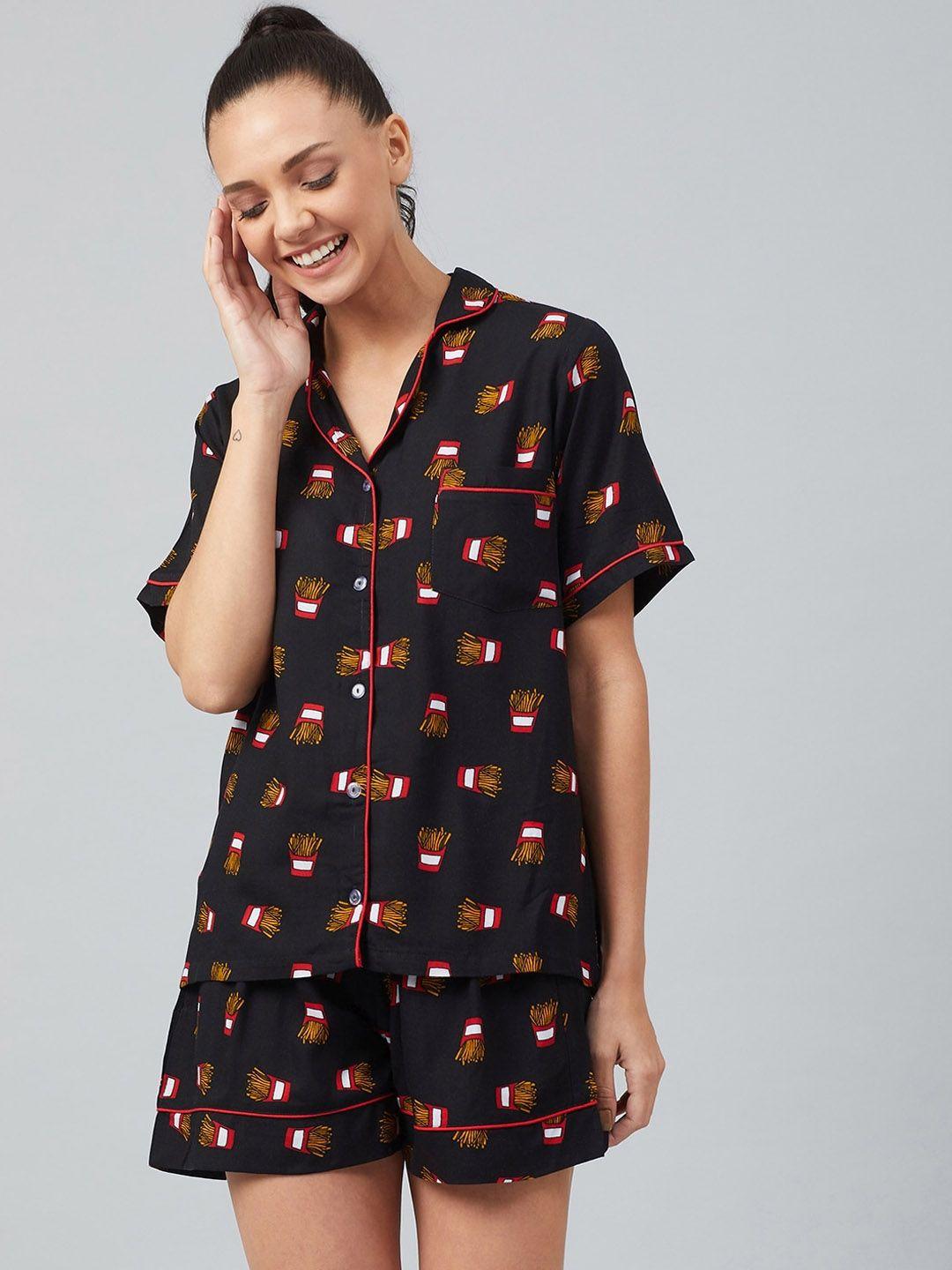 the snug studio conversational printed night suit