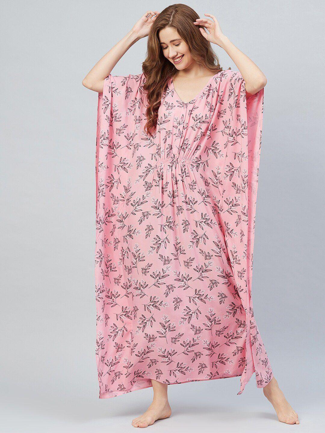 the snug studio pink printed maxi nightdress