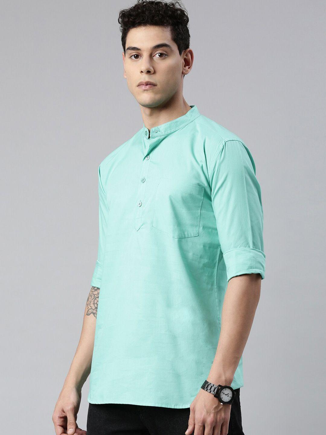 the soul patrol band collar pure cotton short kurta