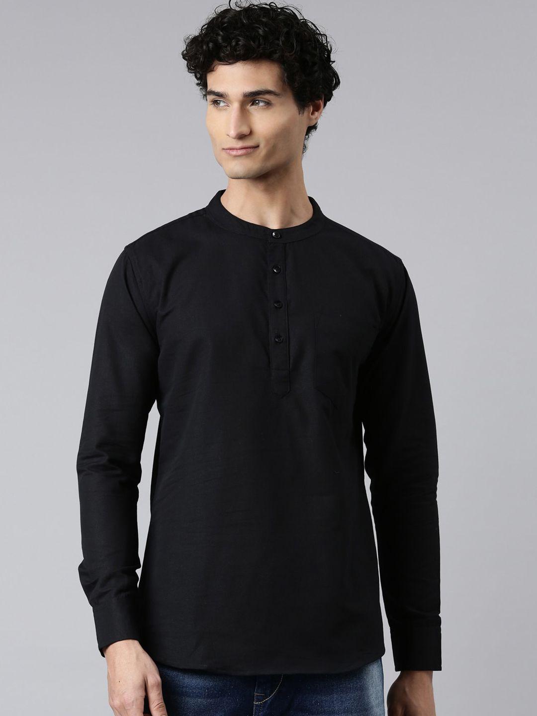 the soul patrol band collar pure cotton short kurta