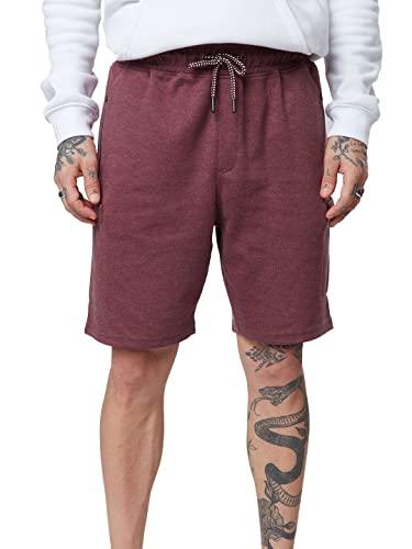 the souled store| solids: burgundy melange mens and boys shorts| regular fit graphic printed|80% cotton 20% polyester burgundy color men utility shorts