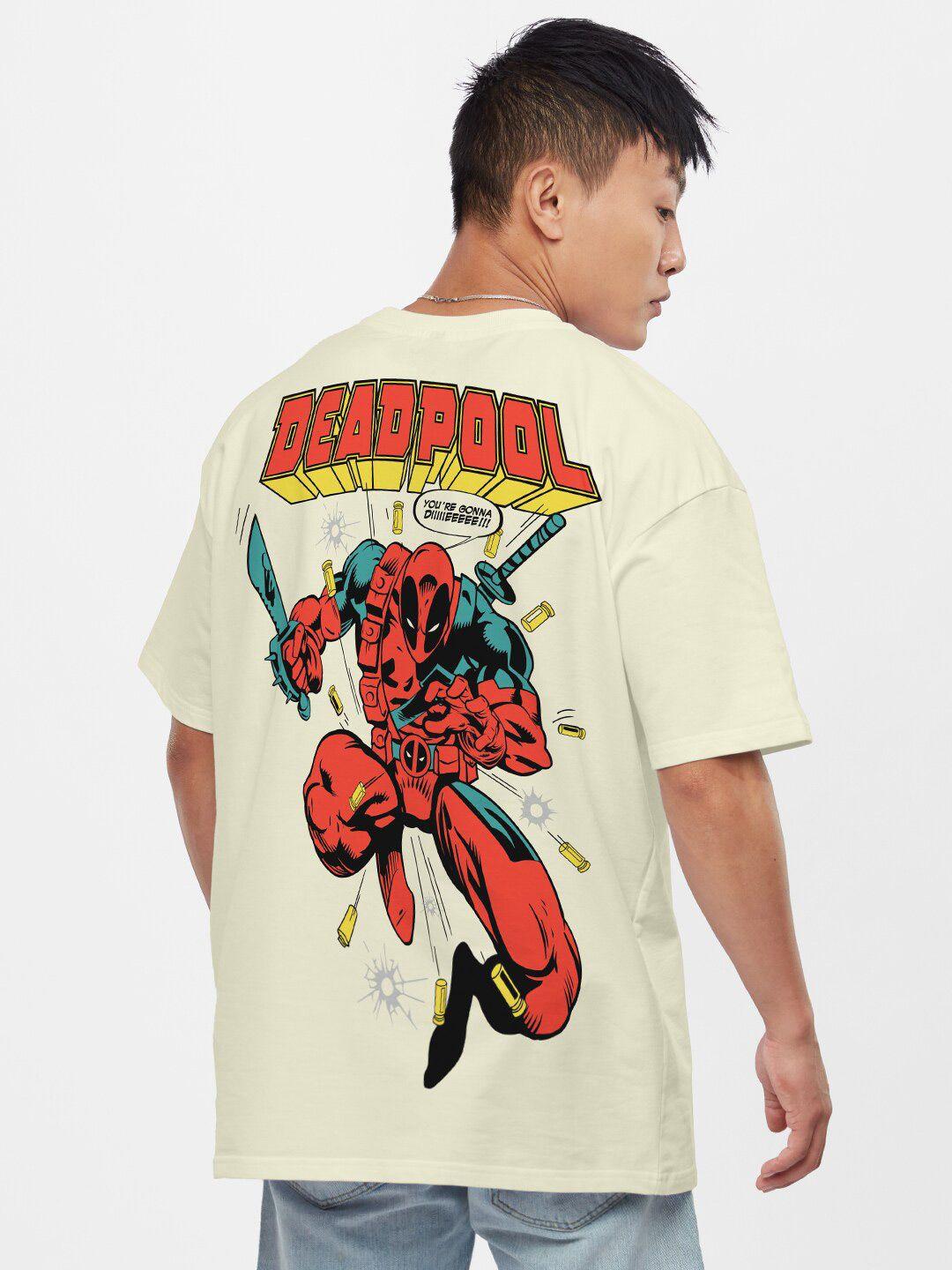 the souled store  deadpool printed cotton oversized t-shirt